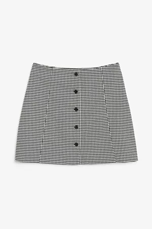 A-line mini skirt - Houndstooth print - Skirts - Monki WW
