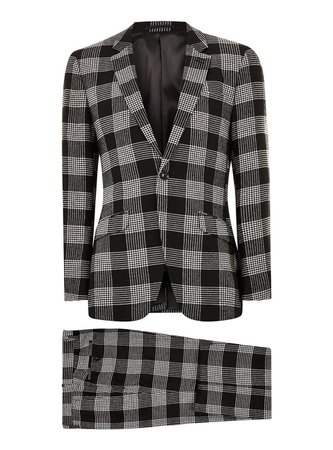 Black White Check Slim Suit - New Arrivals - New In - TOPMAN USA