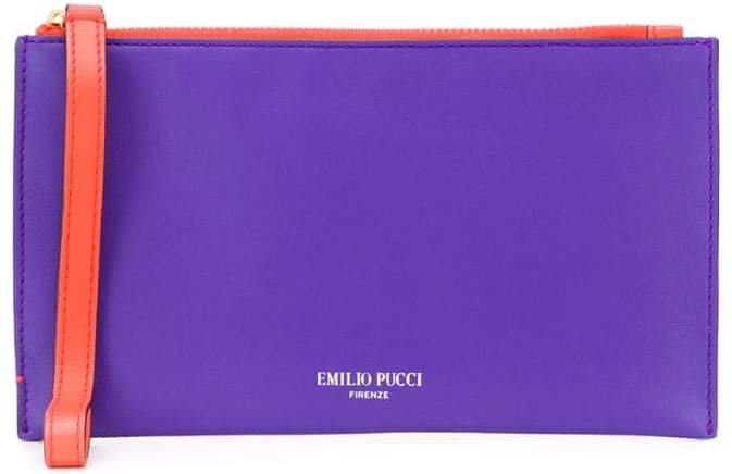 Colourblocked Leather Pouch