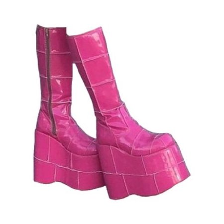 pink platform boots