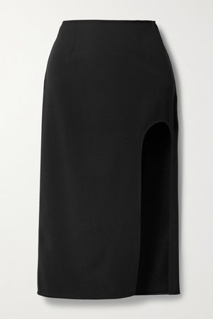 Black Cutout wool-twill skirt | Mugler | NET-A-PORTER