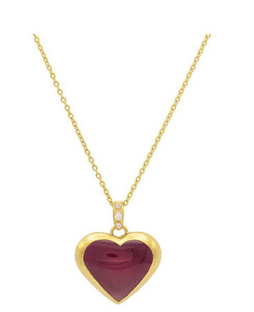 red and gold heart necklace