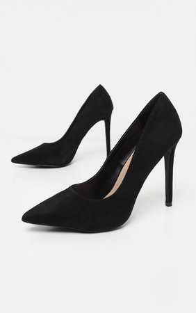 Black Heeled Court | Shoes | PrettyLittleThing USA