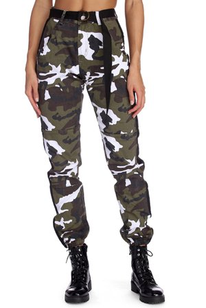 Green Undercover Belted Camo Joggers