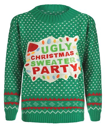 Ladies Ugly Christmas Sweater Party Polka Dot Xmas Jumper USA Size 6-12 at Amazon Women’s Clothing store