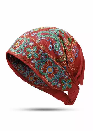 Vintage Embroidered Floral Hollow Out Hat - Fairyseason