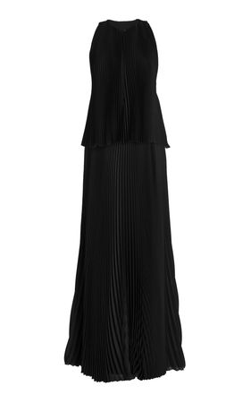 The Hallett Pleated Georgette Maxi Dress By Brandon Maxwell | Moda Operandi