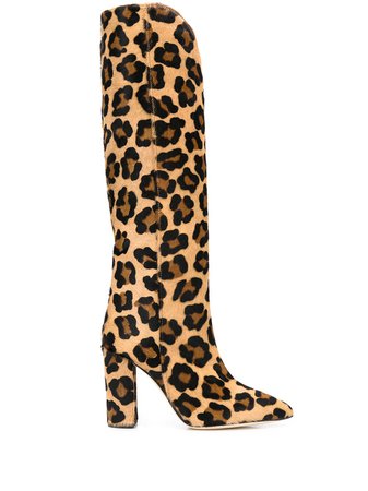 Paris Texas Leopard Print knee-length Boots - Farfetch