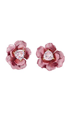 18k Gold Vermeil Blush Rose Stud Earrings With Recycled Aluminium By Anabela Chan | Moda Operandi