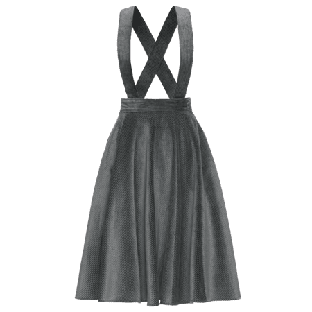 Velvet corduroy skirt "Filou" in grey with removable straps - Lena Hoschek