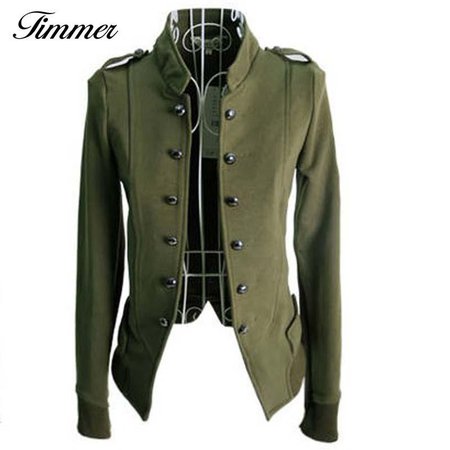 2017 New Spring Korean Cardigans Solid Collar Suit Army Green Jacket W – KeeboShop