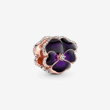 Deep Purple Pansy Flower Charm | Pandora GB
