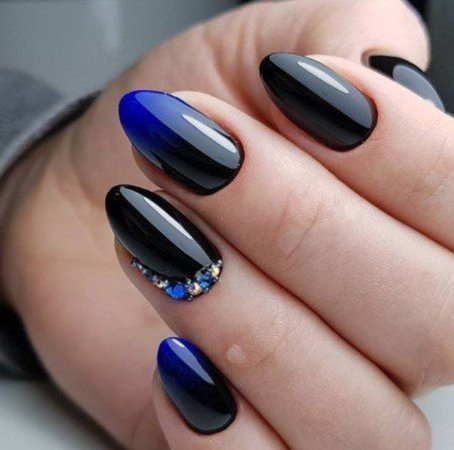 blue and black nails