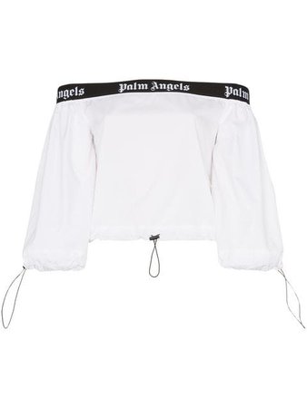 Palm Angels logo band cotton crop top $320 - Buy Online - Mobile Friendly, Fast Delivery, Price