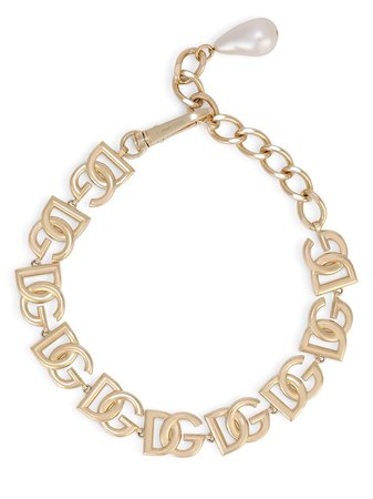 Shop Dolce & Gabbana logo-lettering choker necklace with Express Delivery - FARFETCH