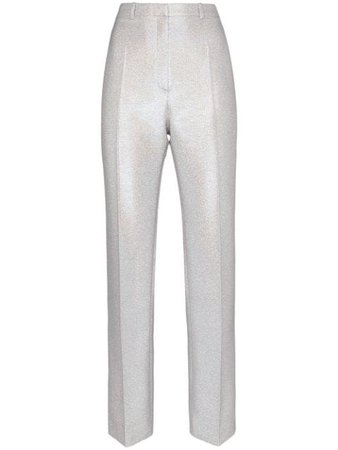 Paco Rabanne Iridescent Slim-Leg Trousers 20PCPA064AC0065 Silver | Farfetch