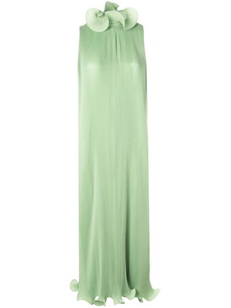 Tibi Pleated Sleeveless Dress R219PL1104 Green | Farfetch
