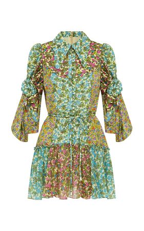 Mirabella Spliced Linen-Blend Mini Dress By Alémais | Moda Operandi