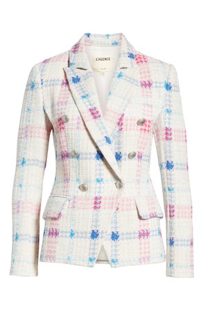 L'AGENCE Kenzie Double Breasted Tweed Blazer | Nordstrom