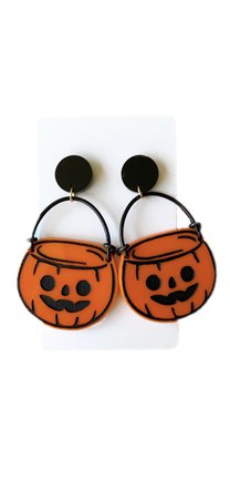 pumpkin candy dish earrings