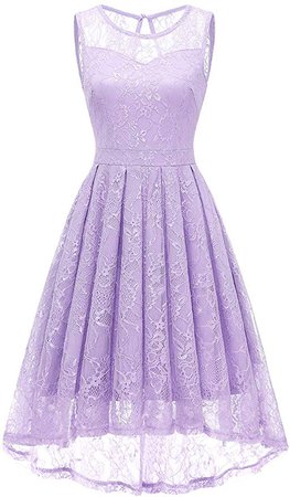 Amazon.com: Gardenwed Women's Vintage Lace High Low Bridesmaid Dress Sleeveless Cocktail Party Swing Dress: Clothing