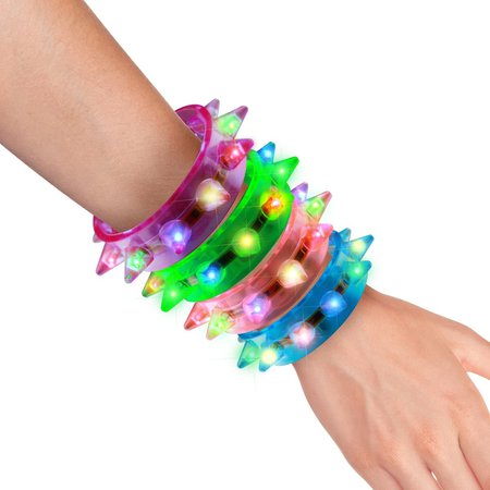 spiked neon flashing light bracelets