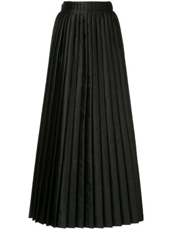 Black Mm6 Maison Margiela Pleated Maxi Skirt | Farfetch.com