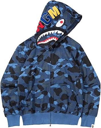 Amazon.com: Baonmy Hoodie Fashion Camo Shark Jackets Hoodie Zip Up Boy Hoodies Girls Camo Hoodies (Blue, Medium) : Clothing, Shoes & Jewelry