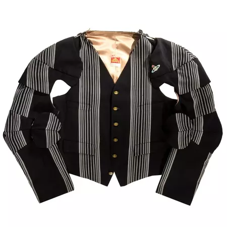 Vivienne Westwood black striped wool Armour Jacket, fw 1989 For Sale at 1stDibs | vivienne westwood armour jacket