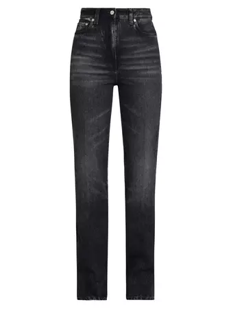 Shop FERRAGAMO High-Rise Straight-Leg Jeans | Saks Fifth Avenue