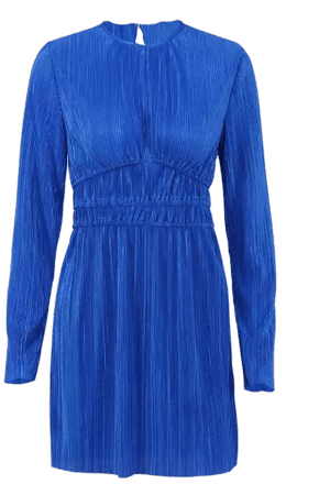 Платье жатое с вырезом щель royal blue
