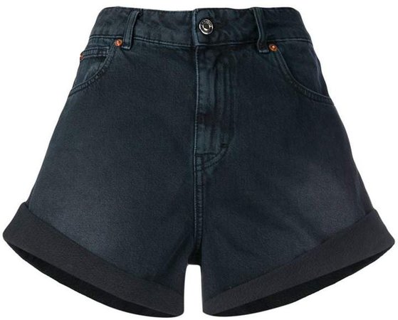high-waisted denim shorts