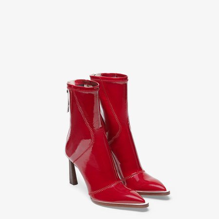 Glossy red neoprene ankle boots - ANKLE BOOTS | Fendi