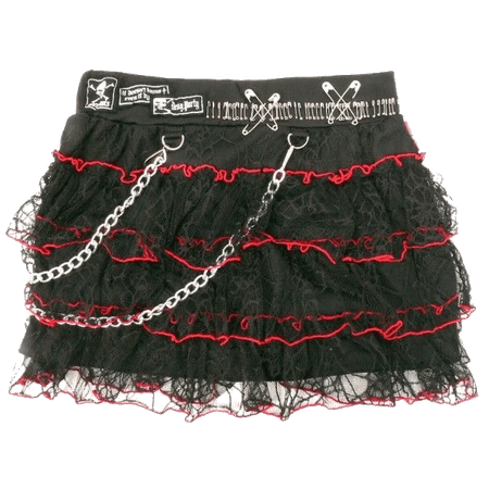 red and black skirt