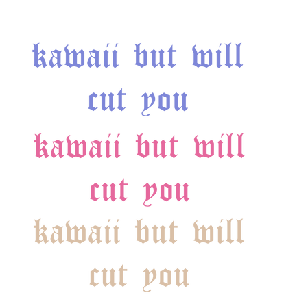 kawaii pastel goth quote filler text