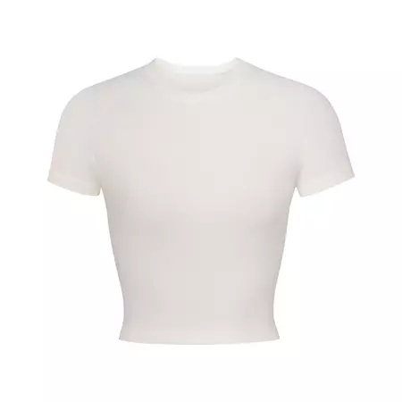 New Vintage Cropped Raglan T-Shirt - Marble | SKIMS