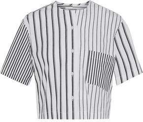 Cropped Striped Cotton-poplin Shirt