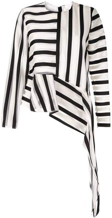 Semsem striped asymmetric blouse