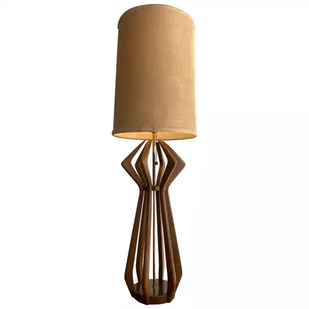 Mid-Century Modern Sculpted Walnut Table Lamp by Modeline For Sale at 1stDibs | modeline lamp
