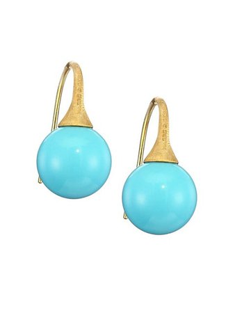 Shop Marco Bicego Africa 18K Yellow Gold & Turquoise Dangle Earrings | Saks Fifth Avenue