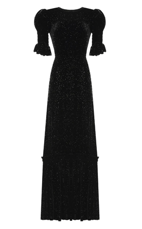 the vampire’s wife black sparkle velvet gown