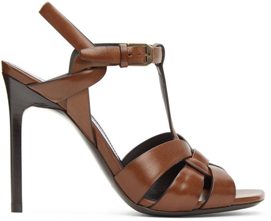 Brown Leather Tribute 105 Heeled Sandals