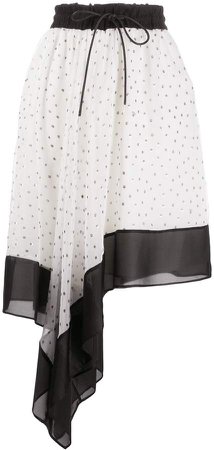 Polka Dot Asymmetric Skirt