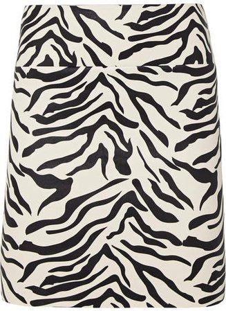 Zebra-print Leather Mini Skirt - Zebra print