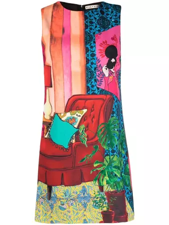 Alice + Olivia Clyde graphic-print Mini Dress - Farfetch