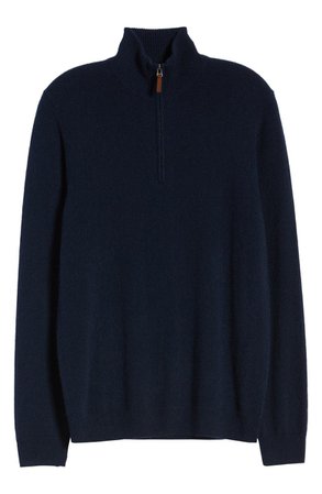 Nordstrom Men's Shop Regular Fit Cashmere Quarter Zip Pullover (Regular & Tall) | Nordstrom