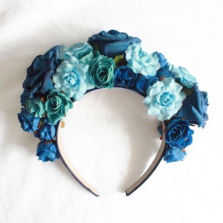 blue flower crown