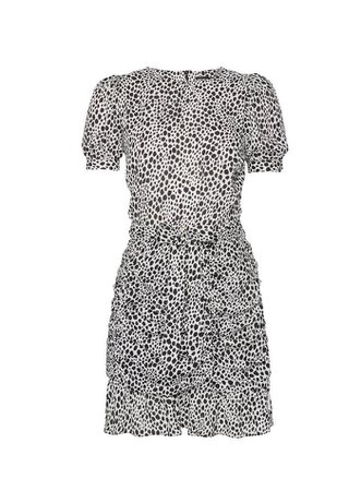 Black Dalmatian Print Ruched Mini Dress | Dorothy Perkins