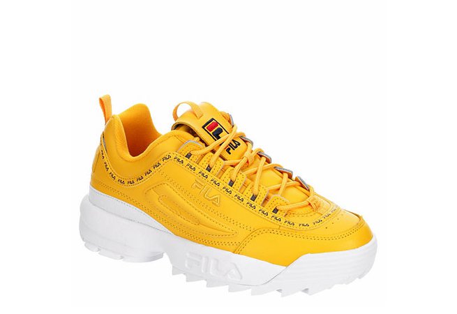 Yellow Fila Womens Disruptor Ii Premium Sneaker | Athletic | Off Broadway Shoes