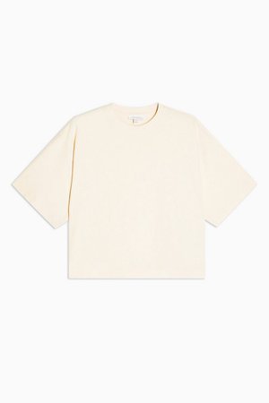 Cream Panel Boxy T-Shirt | Topshop